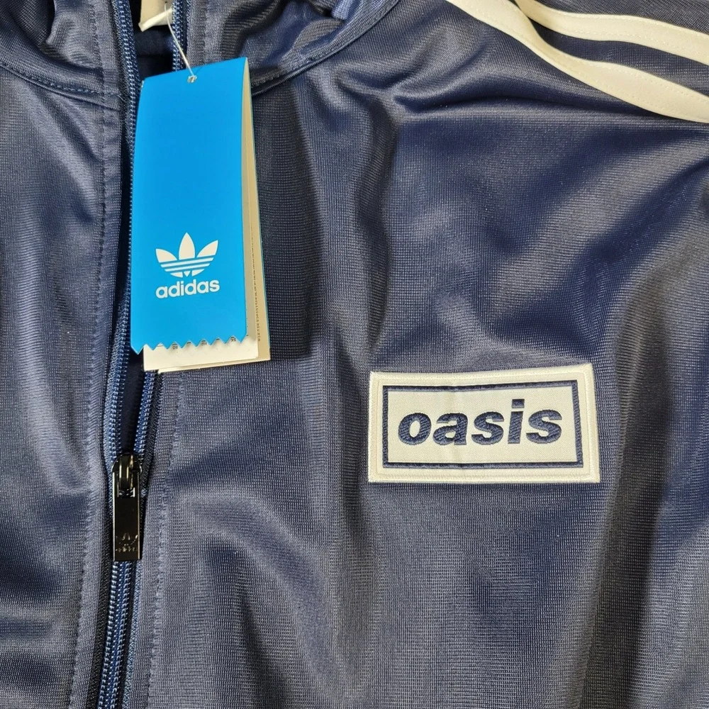 Adidas Oasis Firebird Track Jacket Mens XL Navy Blue Live 25 Reunion KT3456